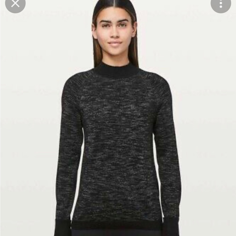 Lululemon soft shone sweater black and silver size 6 euc